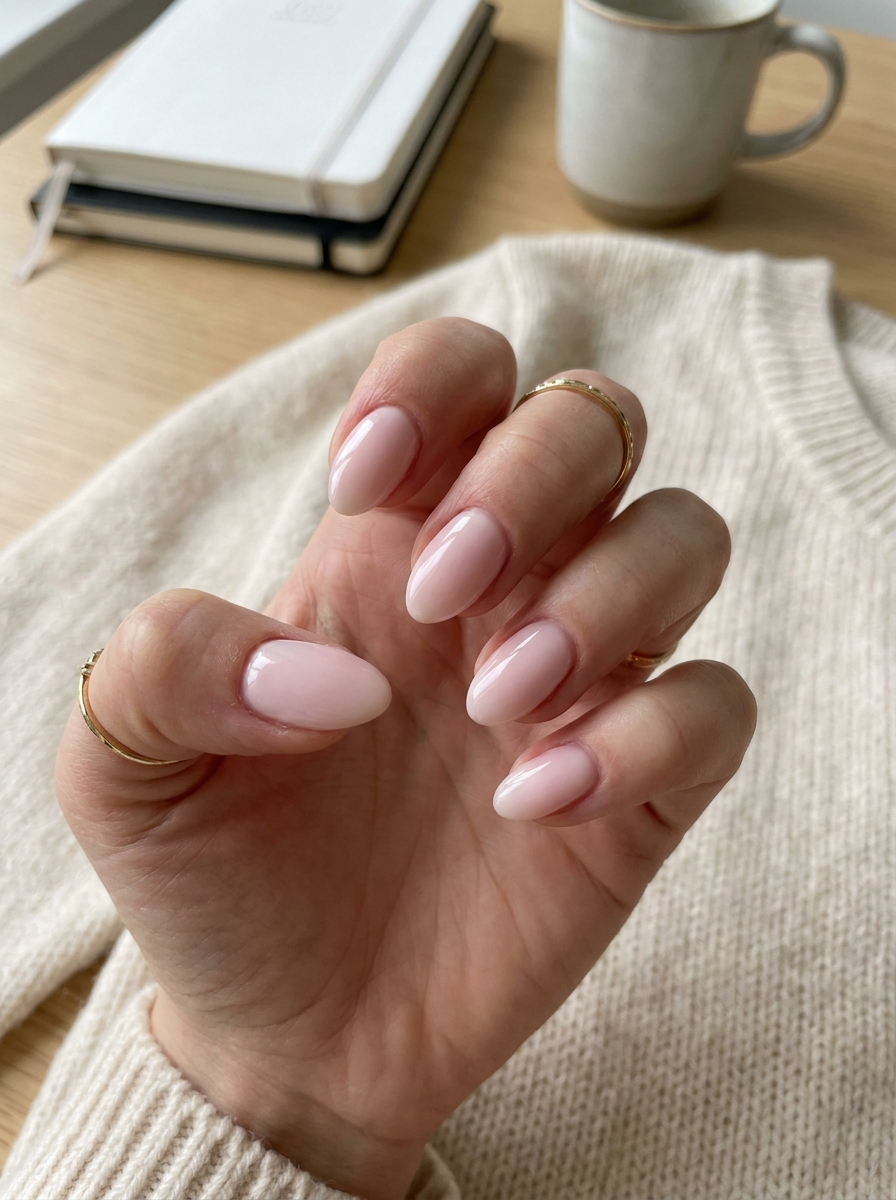 Milky Pink School Nails als Back to School Nails Inspiration 2026